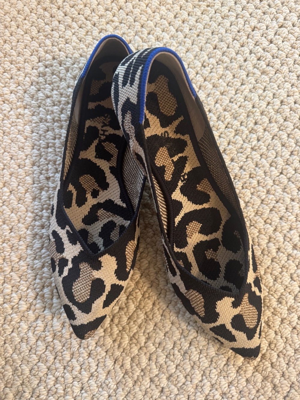 Rothy’s The Point II Desert Cat Leopard Print Pointed Toe Flats - Size 9